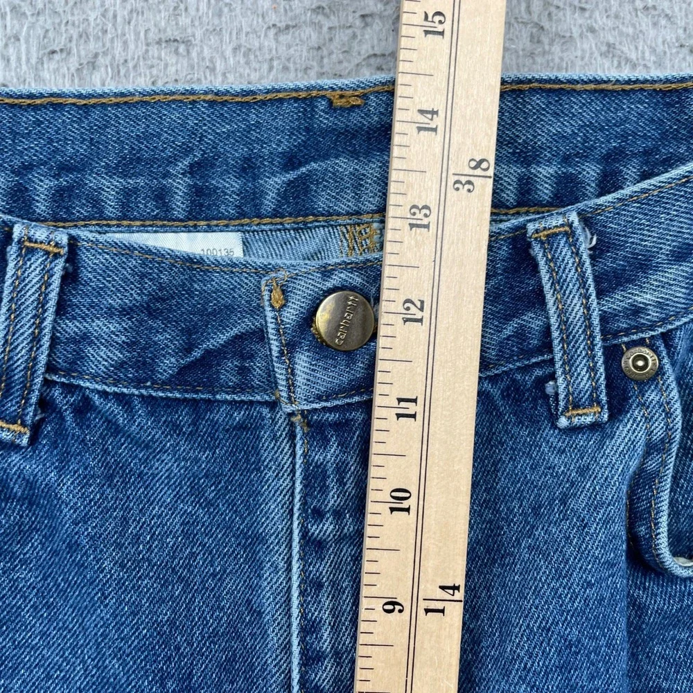 Carhartt Jeans Mens 36x32 Blue B171-DST Relaxed Fit Carpenter Work Denim